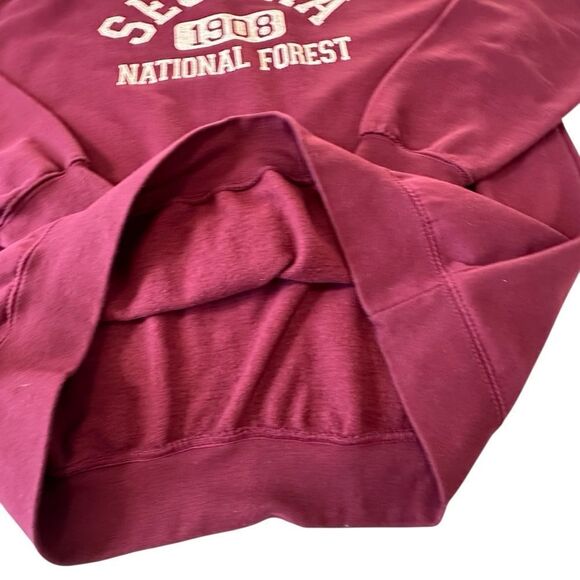 Sequoia National Forest Burgundy Crewneck Sweatshirt, Unisex XL - Picture 6 of 9